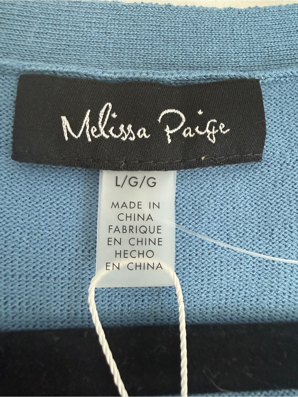Melissa Paige "Quiet Harbor" V-Neck Cardigan - Blue & Gold Large - Picture 4 of 15